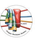 Boxing 08 Edible Icing Cake Topper or Ribbon