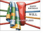 Boxing 08 Edible Icing Cake Topper or Ribbon