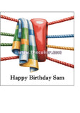 Boxing 08 Edible Icing Cake Topper or Ribbon