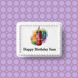 Boxing 09 Edible Icing Cake Topper or Ribbon