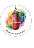 Boxing 09 Edible Icing Cake Topper or Ribbon