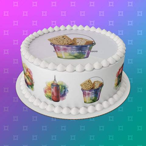 Boxing 10 Edible Icing Cake Topper or Ribbon