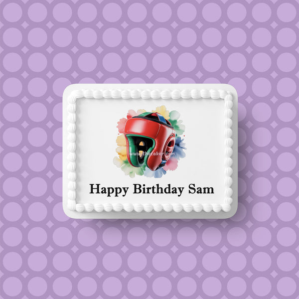 Boxing 11 Edible Icing Cake Topper or Ribbon