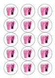 Boxing 02 / Pink Boxing Gloves Edible Icing Cake Topper or Ribbon
