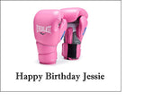 Boxing 02 / Pink Boxing Gloves Edible Icing Cake Topper or Ribbon