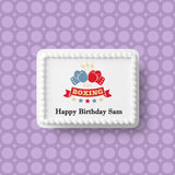 Boxing 04 Edible Icing Cake Topper or Ribbon