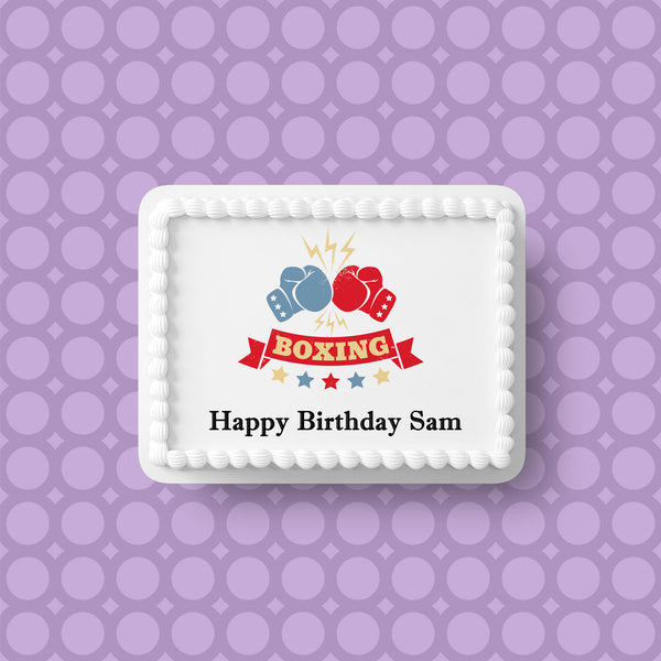 Boxing 04 Edible Icing Cake Topper or Ribbon