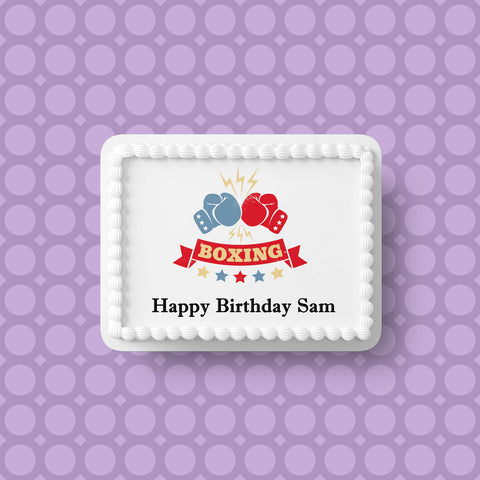 Boxing 04 Edible Icing Cake Topper or Ribbon