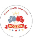 Boxing 04 Edible Icing Cake Topper or Ribbon