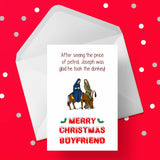 Christmas Card for Boyfriend - Funny Donkey & Petrol