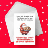 Christmas Card for Boyfriend - Funny Santa & Family