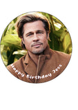 Brad Pitt Edible Icing Cake Topper or Ribbon