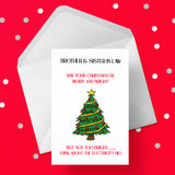 Christmas Card for Brother & Sister In Law - Funny Cost of Living / Electricity Bill