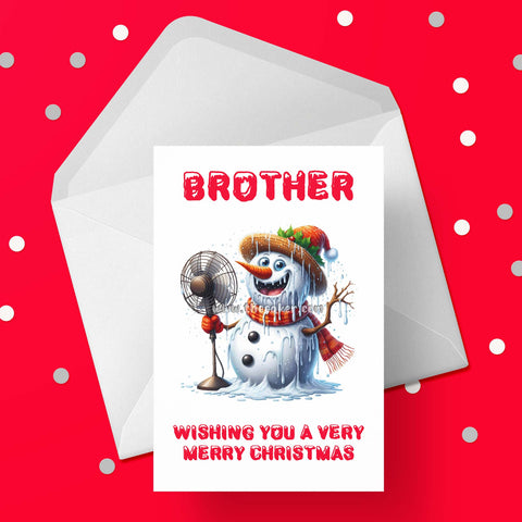 Christmas Card for Brother - Funny Snowman
