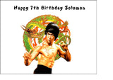 Bruce Lee 01 Edible Icing Cake Topper or Ribbon