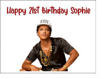 Bruno Mars 02 Edible Icing Cake Topper or Ribbon