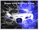 Bugatti Veyron Car Edible Icing Cake Topper or Ribbon