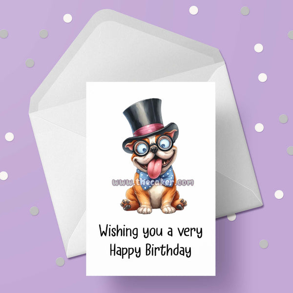 Bulldog Birthday Card 02