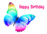 Butterfly 03 Edible Icing Cake Topper or Ribbon