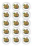 Camping 02  Edible Icing Cake Topper or Ribbon