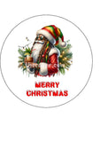 Black Santa Christmas Cake Topper