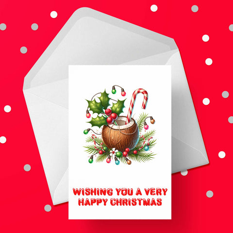 Caribbean Christmas Card 03 - Coconut Christmas Card