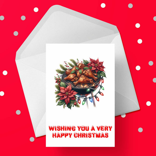 Caribbean Christmas Card 04 - Jerk Chicken Christmas Card