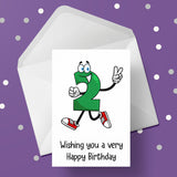 2nd Birthday Card with Funny numbers