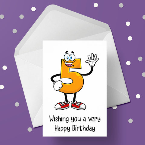 05 5th Birthday 01 Birthday Card with Funny number