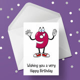 09 9th Birthday 01 Birthday Card with Funny cartoon number