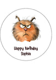 Cat 02 Edible Icing Cake Topper or Ribbon
