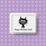 Cat 01 Edible Icing Cake Topper or Ribbon