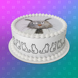 Cat 03 Edible Icing Cake Topper or Ribbon