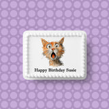 Cat 04 Edible Icing Cake Topper or Ribbon