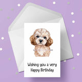 Cavapoo Dog Birthday Card 02
