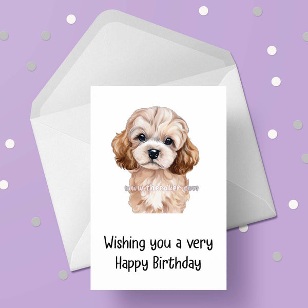 Cavapoo Dog Birthday Card 02
