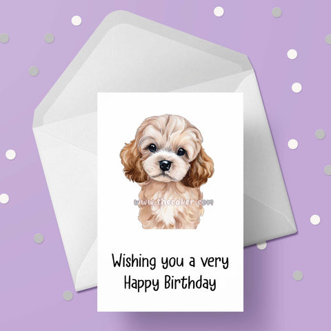 Cavapoo Dog Birthday Card 02
