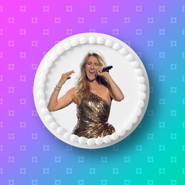 Celine Dion 03 Edible Icing Cake Topper or Ribbon