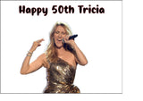Celine Dion 03 Edible Icing Cake Topper or Ribbon