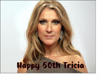 Celine Dion 04 Edible Icing Cake Topper or Ribbon