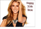 Celine Dion 02 Edible Icing Cake Topper or Ribbon
