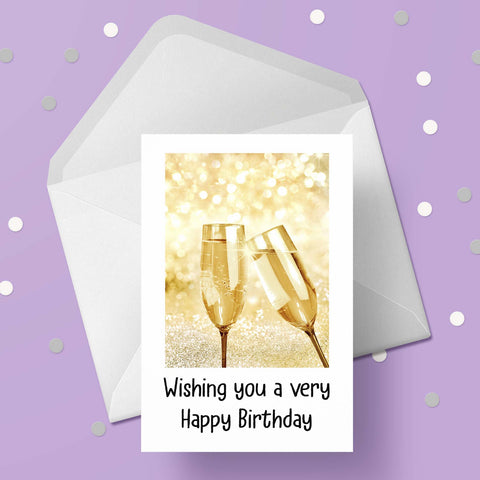 Champagne Bottle 02 Birthday Card