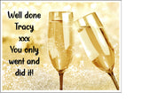 Champagne Bottle 02 Edible Icing Cake Topper or Ribbon