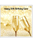Champagne Bottle 02 Edible Icing Cake Topper or Ribbon
