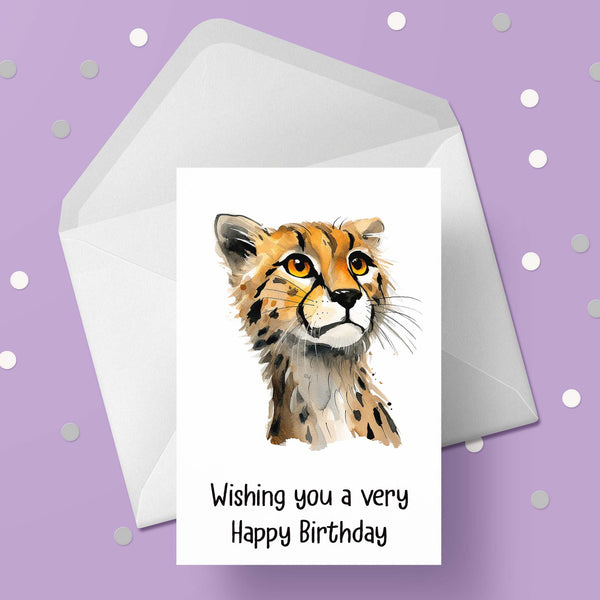 Cheetah 04 Birthday Card