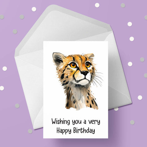 Cheetah 04 Birthday Card
