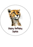 Cheetah 04 Edible Icing Cake Topper or Ribbon