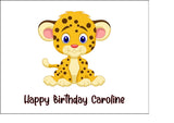 Cheetah 03 Edible Icing Cake Topper or Ribbon