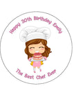 Chef 05 Edible Icing Cake Topper or Ribbon