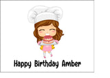 Chef 05 Edible Icing Cake Topper or Ribbon